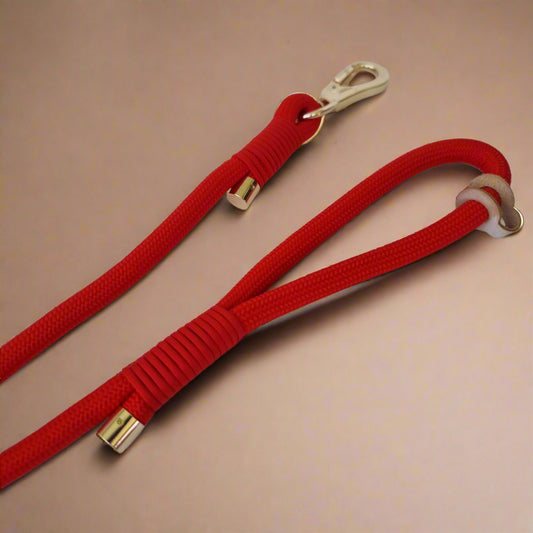 Red rope dog leash