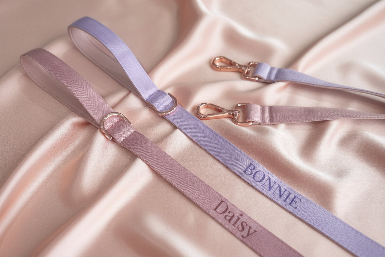 Dusty Pink Dog Leash - Neoprene Padded