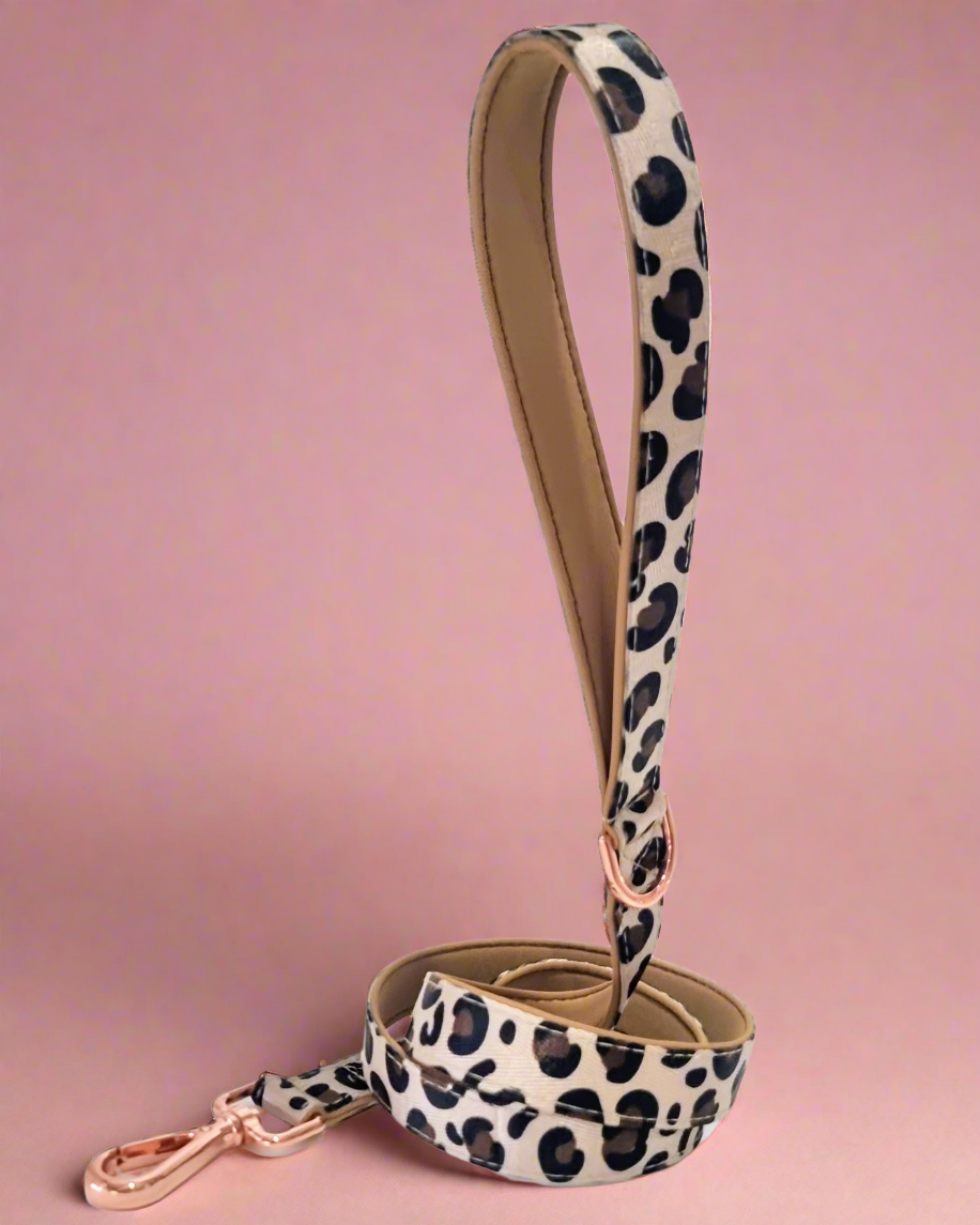 Leopard print dog leash