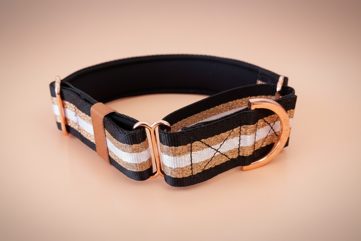 Mimco dog collar glitter rose gold 