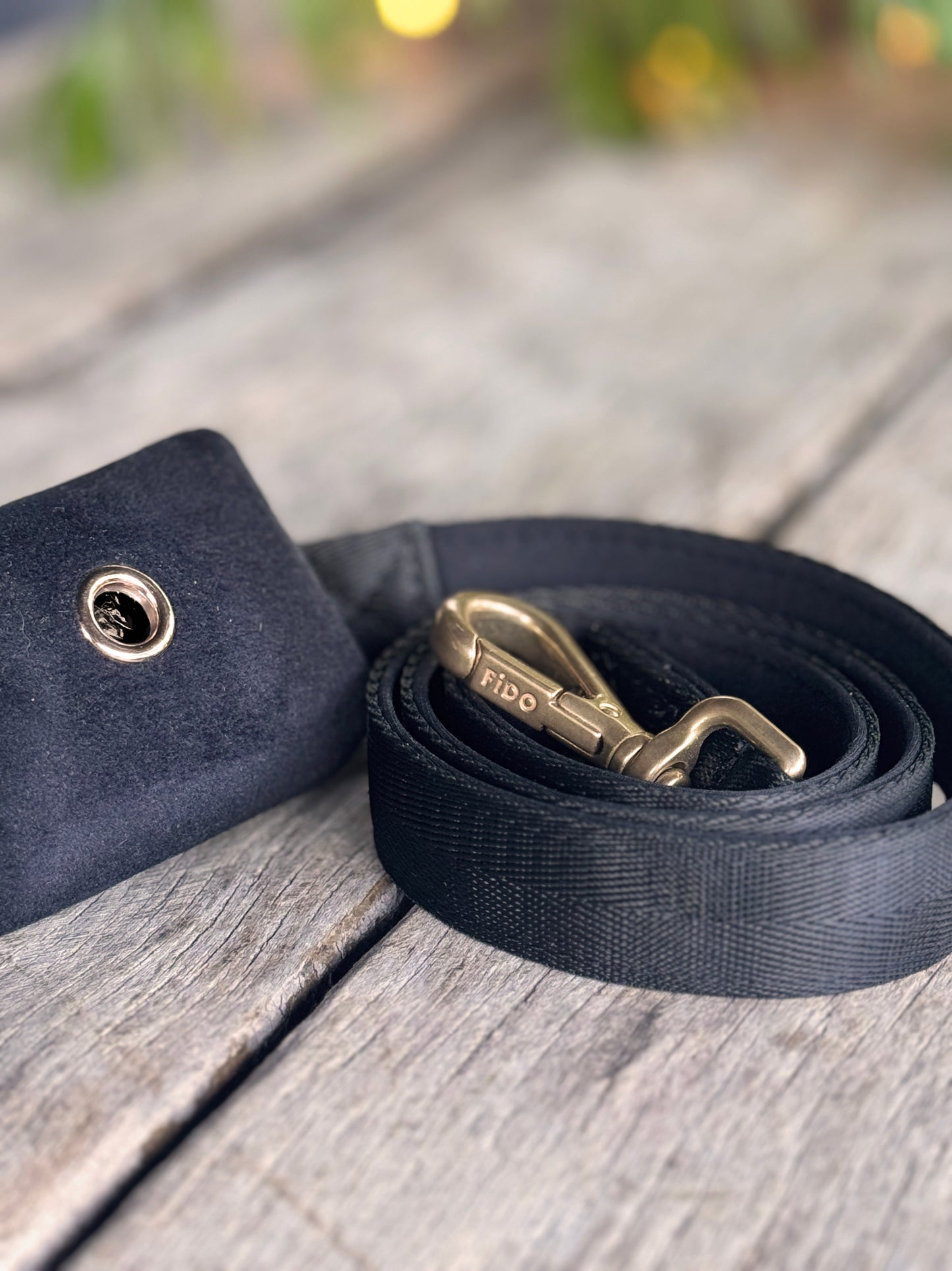 Black dog leash - neoprene padded