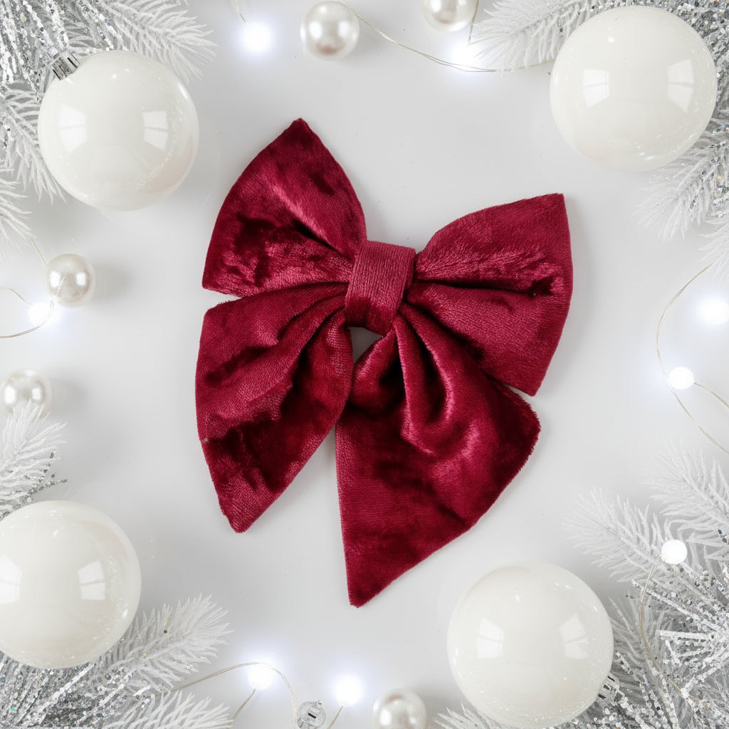 Dog Bow Tie - Crushed Red Velvet