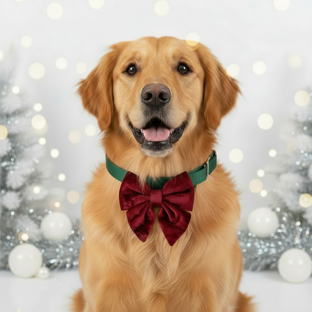 Dog Bow Tie - Crushed Red Velvet