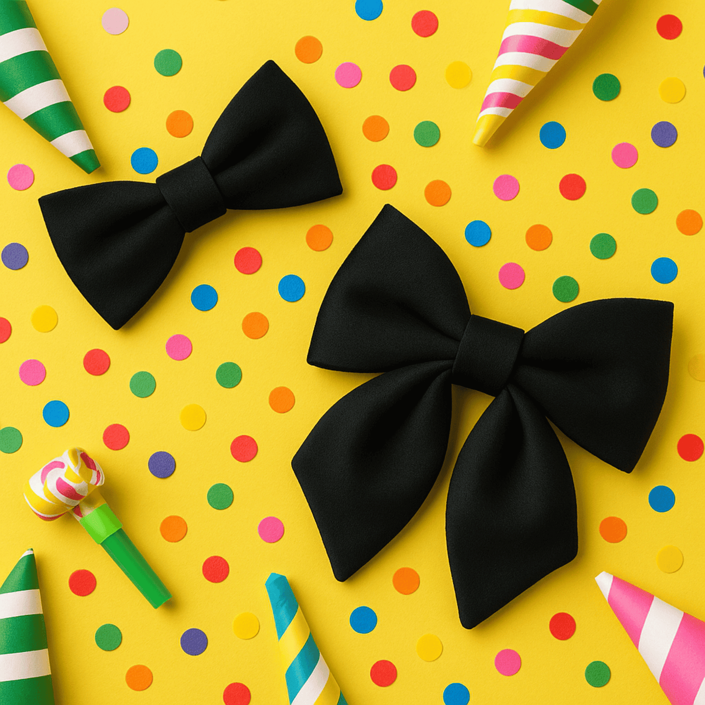 Black bow tie for dogs - Velvet