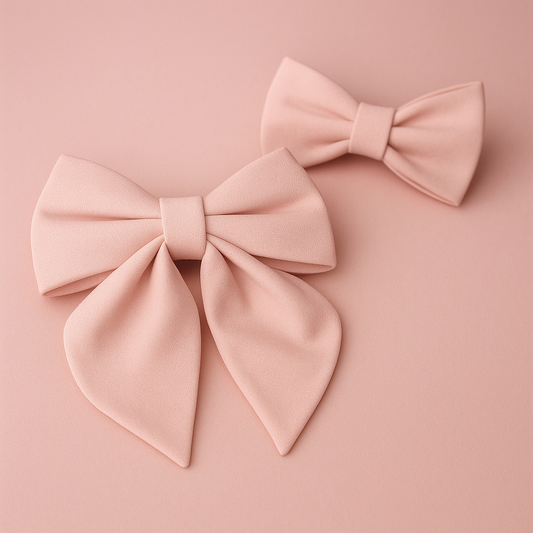 Pink dog bow tie - Dusty Pink velvet sailor dog bowtie with tails