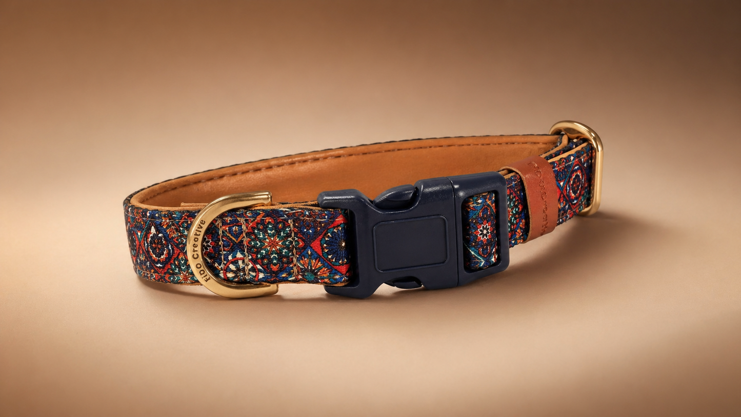 Mosaic Dog Collar – Padded buckle dog collar