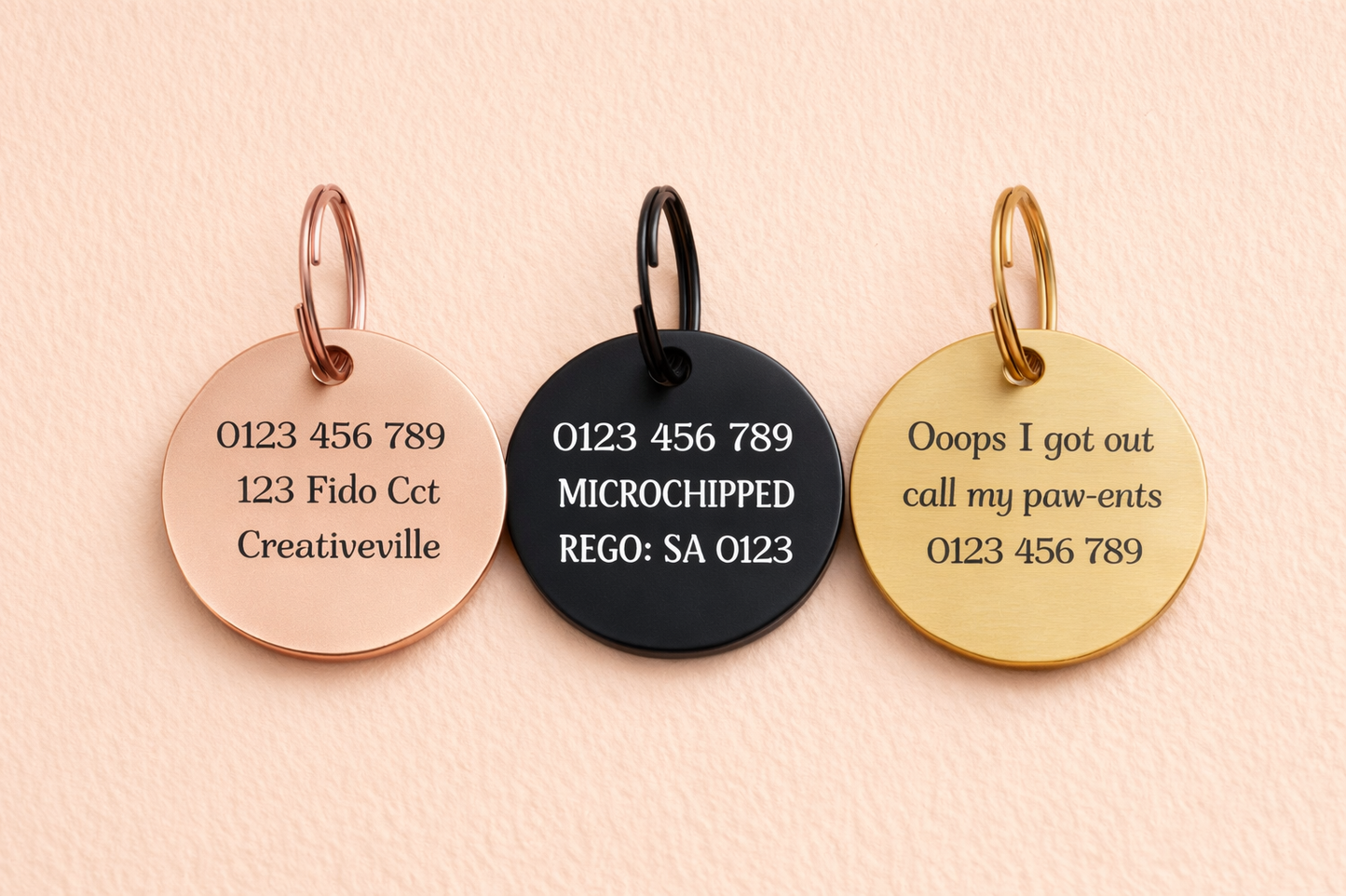 personalised dog name tags