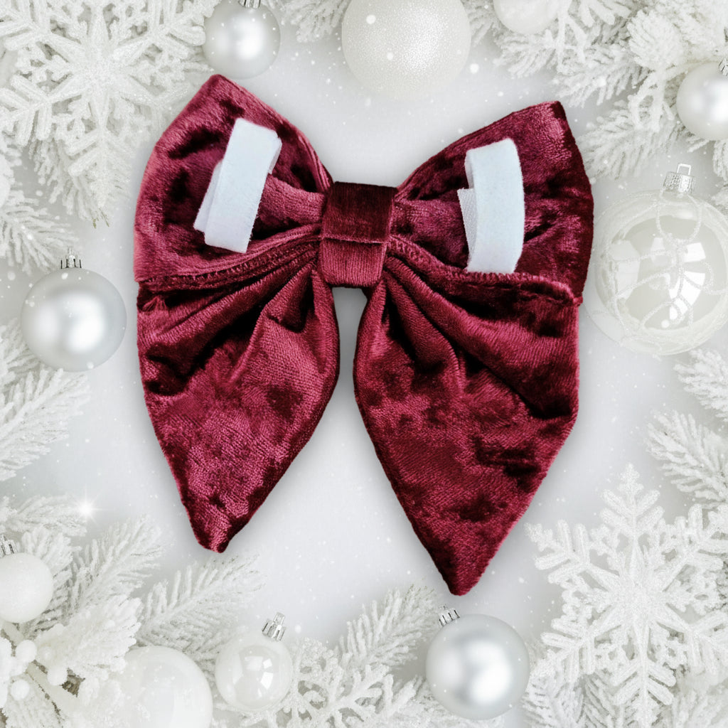Dog Bow Tie - Crushed Red Velvet